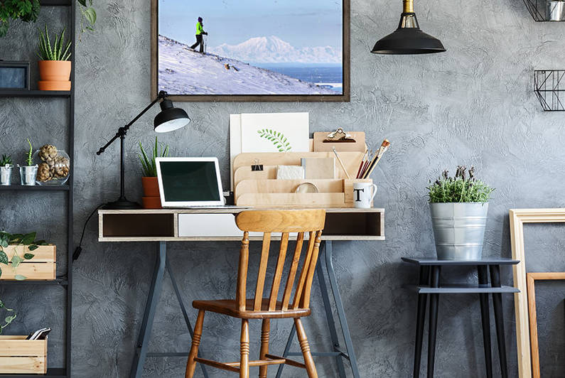 Woman snowshoeing on Blueberry Hill at the Glen Alps area of Chugach State Park with Mt. Foraker in the background, Anchorage, Southcentral Alaska, Winter, HDR by PacificStock