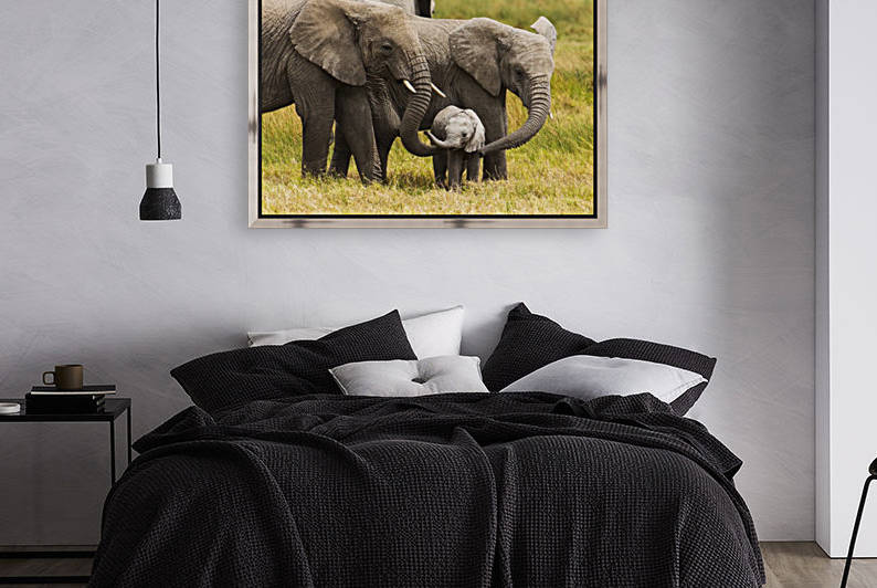 African elephants walking with their young on the serengeti; Tanzania by PacificStock
