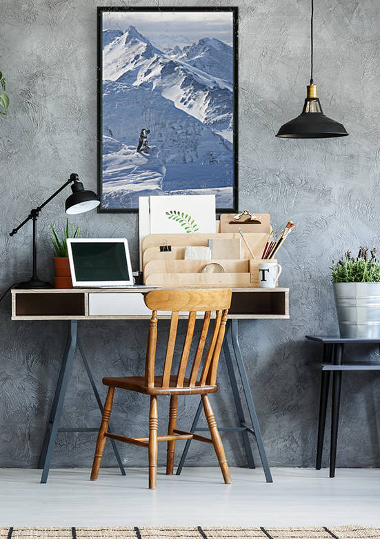 Professional snowboarder looking over the ledge at extreme terrain, Ushuaia, Patagonia, Argentina, South America by PacificStock