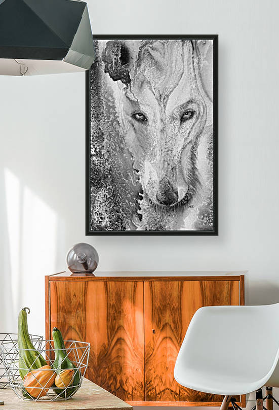 Illustration of a wolf and a mottled background by PacificStock