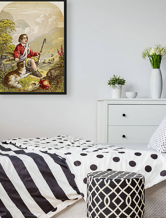 The Shepherd Boy in the Valley of Humiliation. Illustration by A.F.Lydon. From the book The Pilgrims Progress by John Bunyan published c.1880. by PacificStock