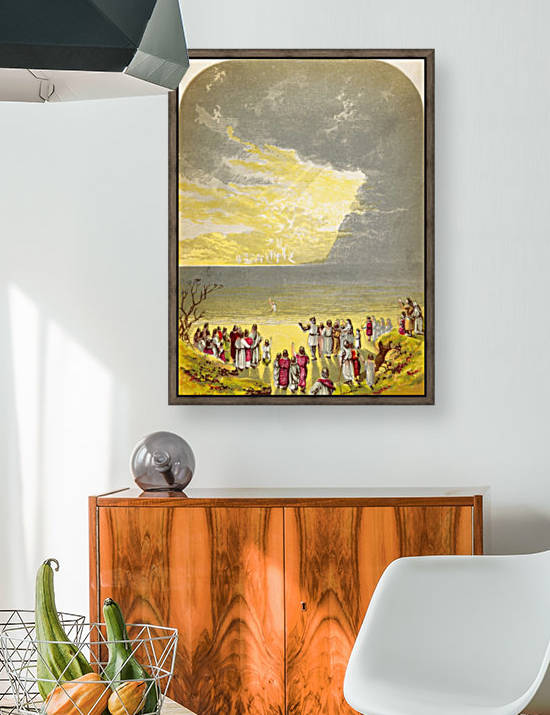 Christian Crossing the River. Illustration by A.F.Lydon. From the book The Pilgrims Progress by John Bunyan published c.1880. by PacificStock