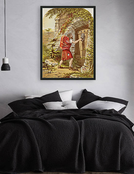 Christian at the Gate. Illustration by A.F.Lydon. From the book The Pilgrims Progress by John Bunyan published c.1880. by PacificStock