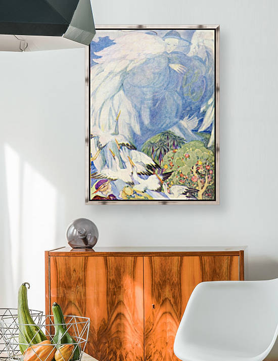 The Garden of Paradise.  Illustration from The Golden Wonder Book for Children published 1934.  The fairy showed the prince the Tree of Knowledge. From every leaf there dropped a bright red drop of dew. by PacificStock