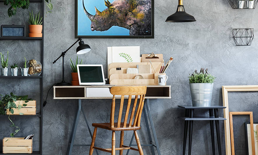 Illustration of a white rhinoceros against a blue background by PacificStock