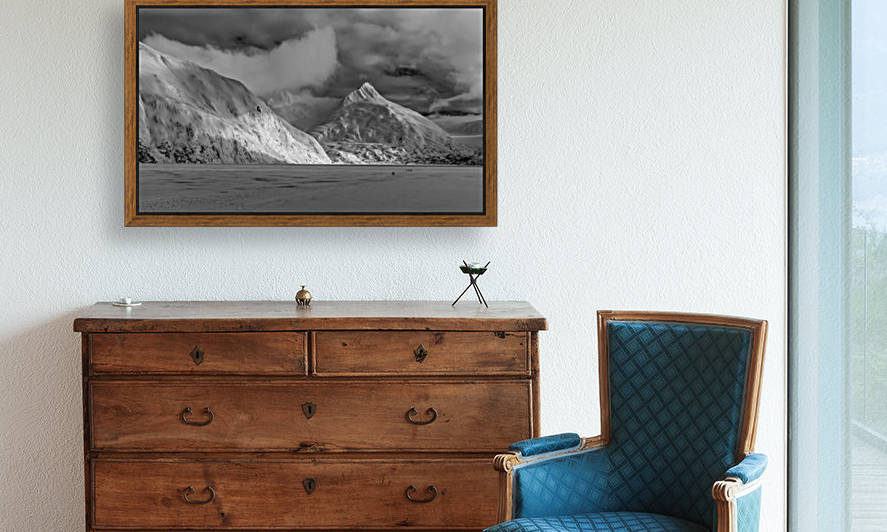 Hikers make the trek to Portage Glacier on Portage Lake in winter, South-central Alaska; Alaska, United States of America by PacificStock
