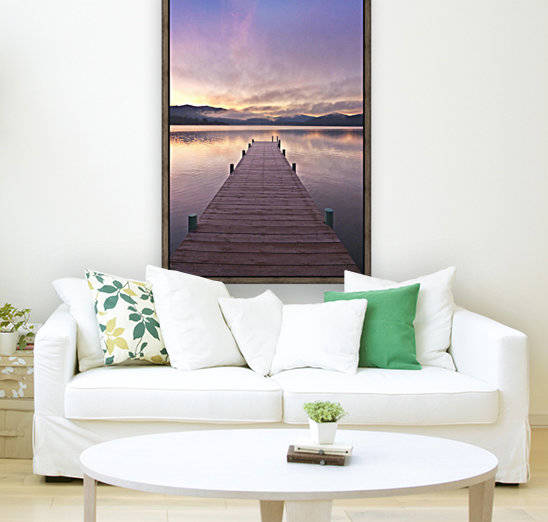 Footprints Leading Down A Frost Coverd Dock At Sunrise On Lake Whatcom During Winter, Bellingham Washington, Usa. by PacificStock