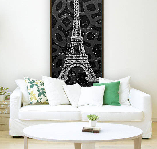 Graphic Art PARIS Eiffel Tower | ultraviolet & silver by Melanie Viola