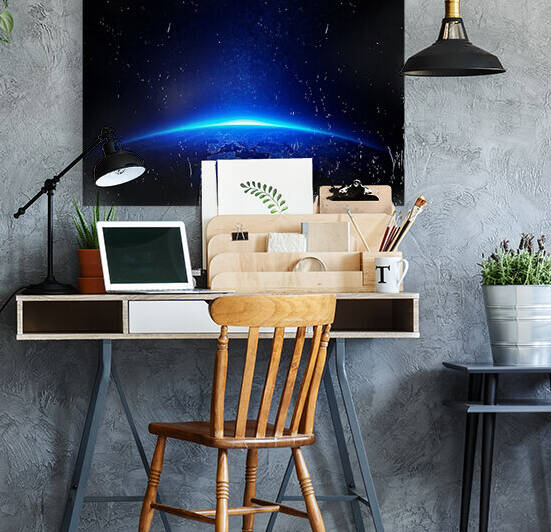 Earth at night with city lights by Johan Swanepoel