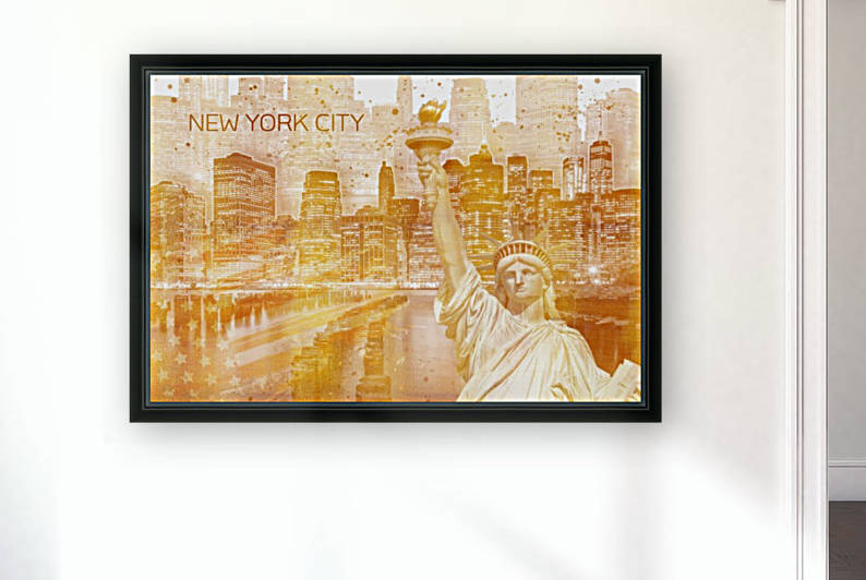 Graphic Art MANHATTAN Collage | golden by Melanie Viola