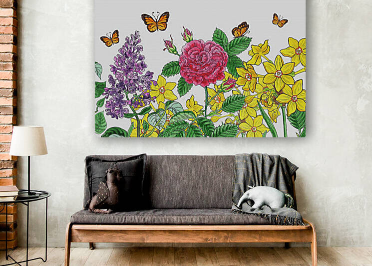 Flowers And Butterflies Watercolor Garden by Irina Sztukowski