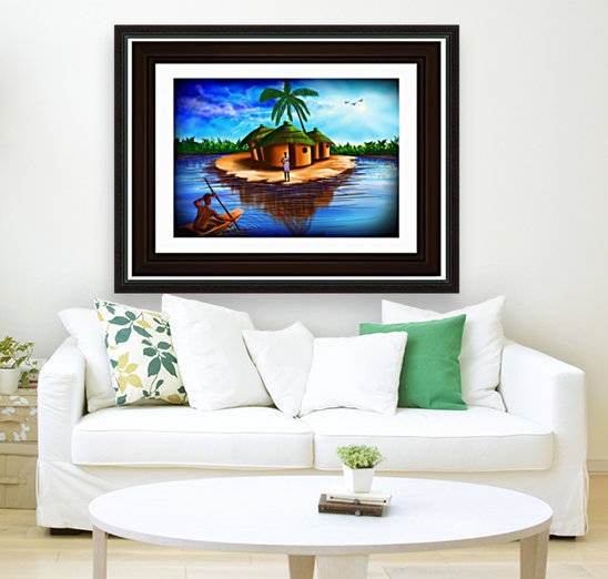 African island village scene by CalvinbonGh