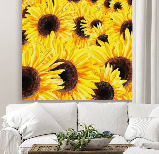 Sunflowers Field Watercolor Painting by Irina Sztukowski by Irina Sztukowski