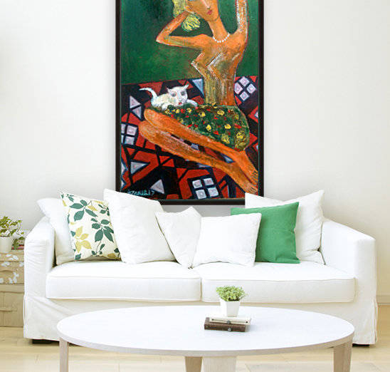 39..Girl and cat 2017year 45x30cmOriginal Painting Oil on Canvas2500$ by ZAKIR AHMEDOV