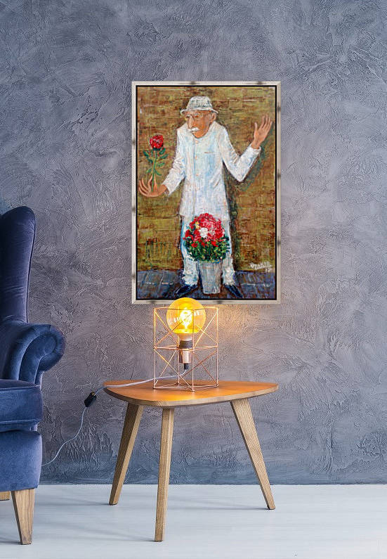 41Flower seller2017year 45x30cmOriginal Painting Oil on Canvas2500$ by ZAKIR AHMEDOV