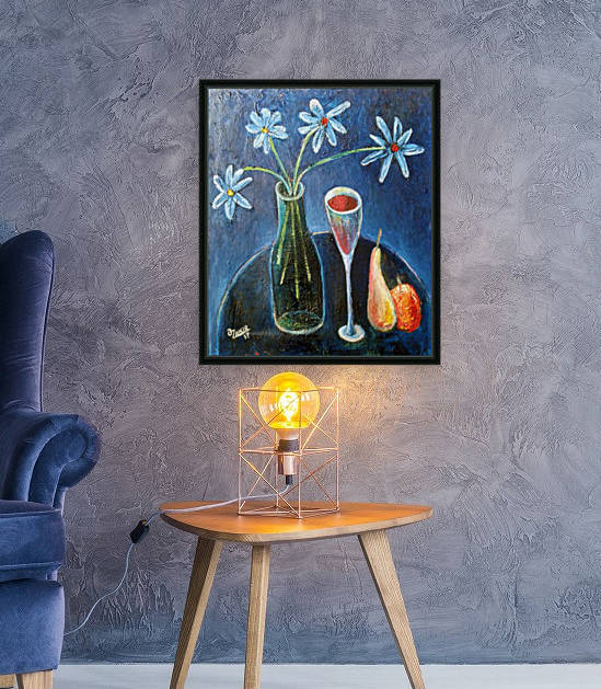 24.PEAR AND WINE2017year oil on canvas 49X40cm3000$ by ZAKIR AHMEDOV