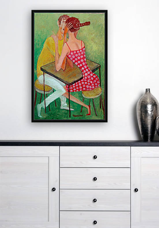 43.love time 2017year 60x40cm Original Painting Oil on Canvas2500$ by ZAKIR AHMEDOV