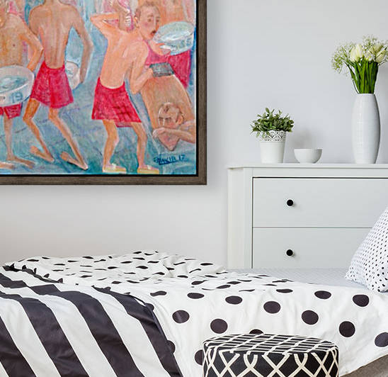 46.Turkish bath 2017year 40x40cm Original Painting Oil on Canvas2500$ by ZAKIR AHMEDOV