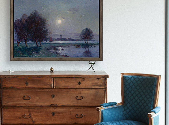 The Bank of Loire under Clear Moon by Ferdinand du Puigaudeau