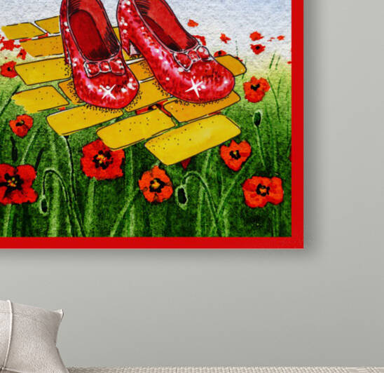 Ruby Slippers Yellow Brick Road Red Poppies Field by Irina Sztukowski