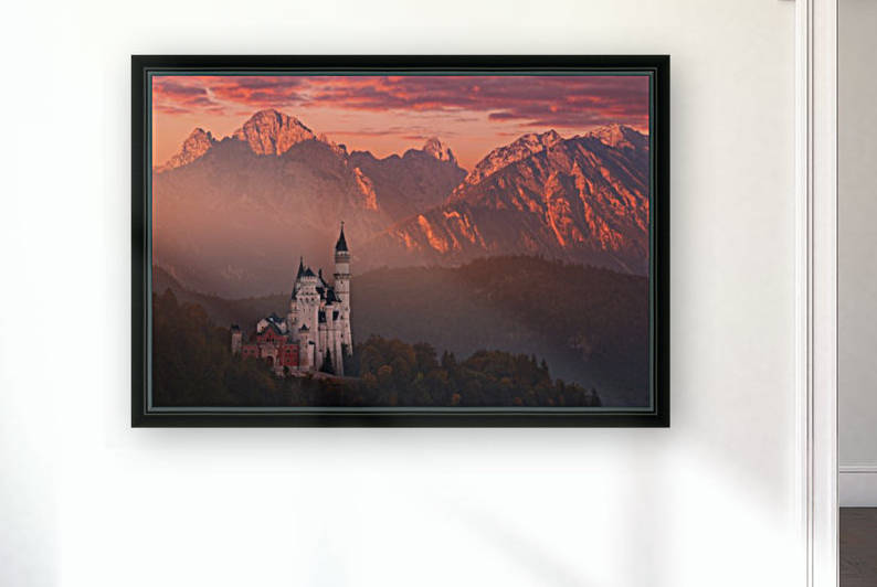 Red morning above the castle by 1x