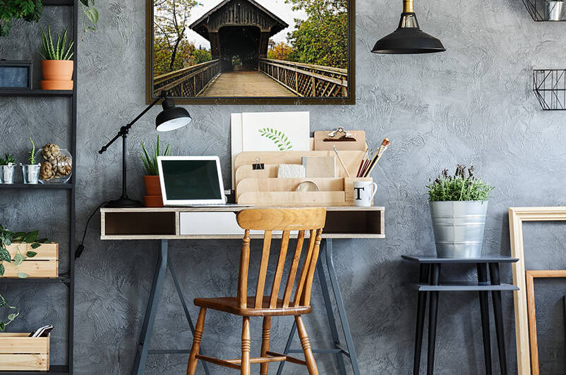 Lattice Covered Bridge Guelph   York Rd by Deb Oppermann