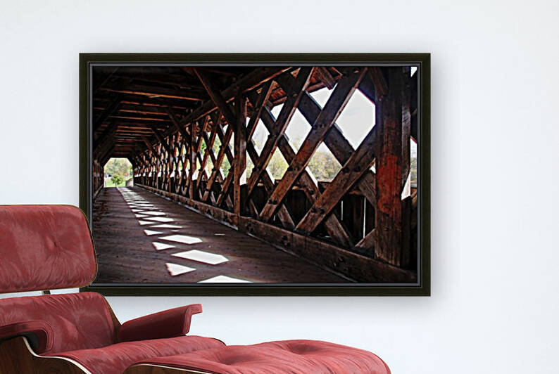 Wood Lattice Covered Bridge by Deb Oppermann