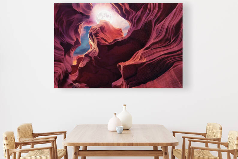 Grand Canyon with Space & Full Moon Collage II by ARTenyo art