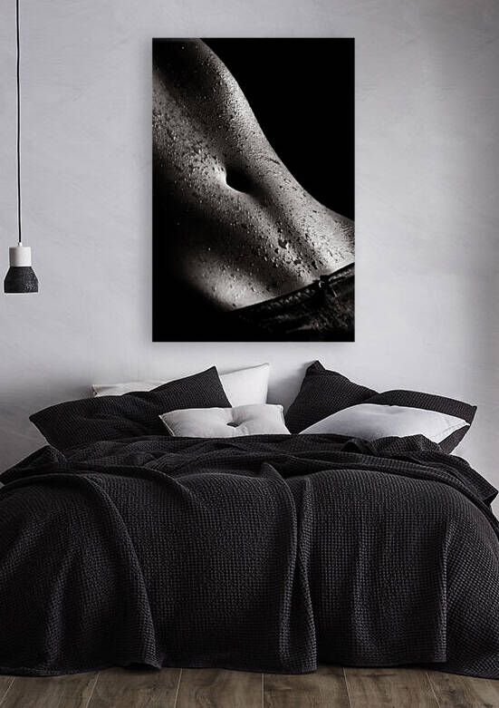 Womans wet abdomen by Johan Swanepoel