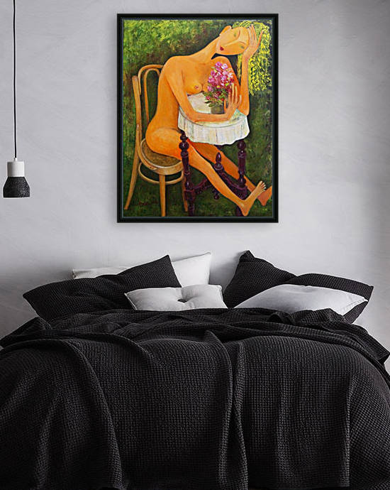 53.Afterthought.2018year 70x90cmOriginal Painting Oil on Canvas8500$ by ZAKIR AHMEDOV