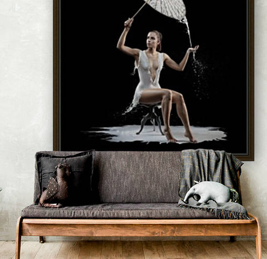 Woman with milk dress by Johan Swanepoel