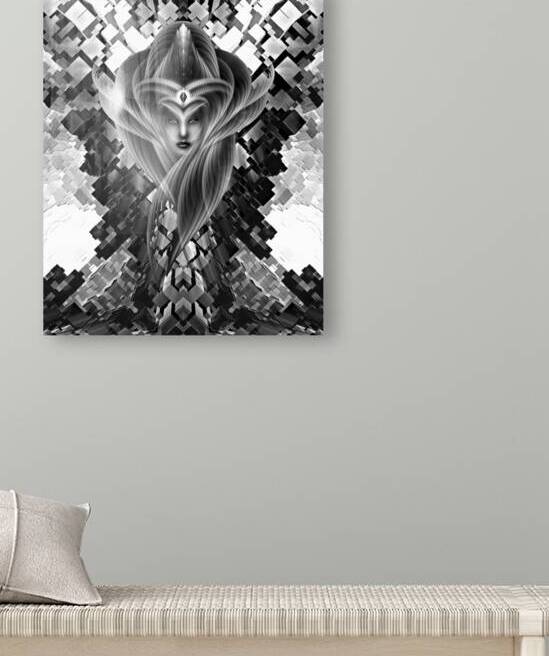 Mistress Of The Cuboid BW by xzendor7