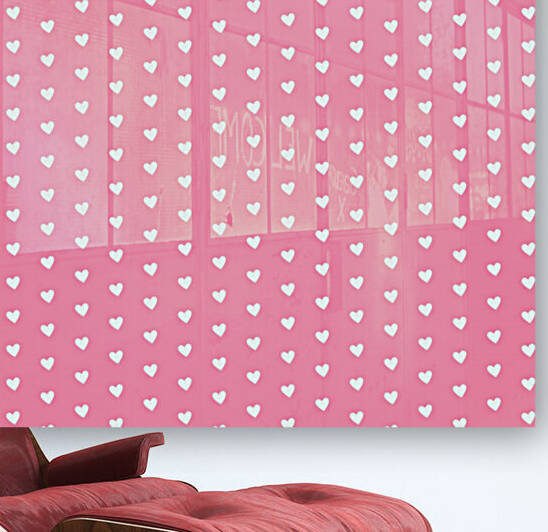 Flamingo Pink Heart Shape Pattern by rizu_designs