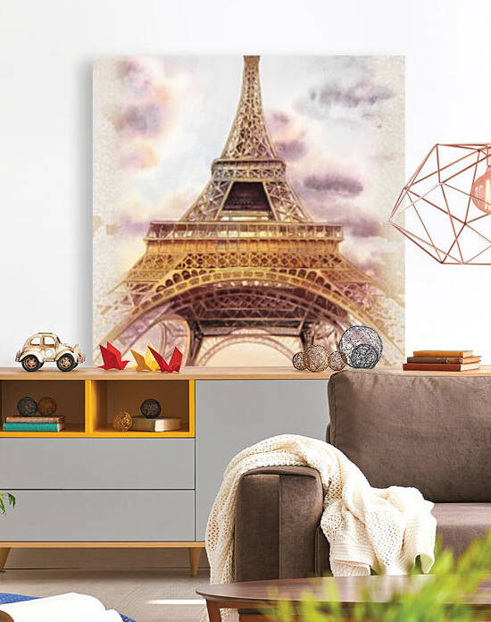 Vintage Paris Eiffel Tower Watercolor Painting by Irina Sztukowski