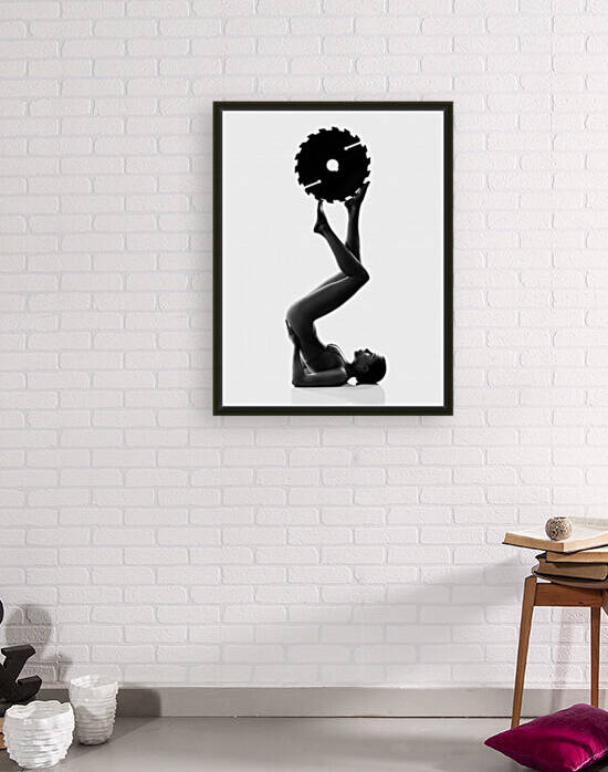 Nude woman with saw blade 2 by Johan Swanepoel