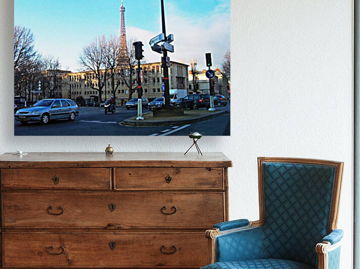 Streets Of Paris With Eiffel Tower by Deb Oppermann