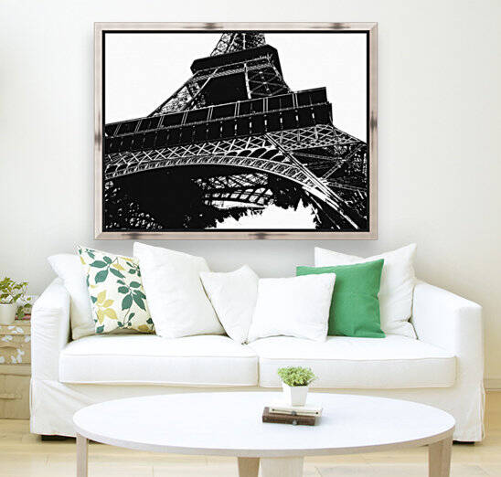 Eiffel Tower Black And White by Deb Oppermann