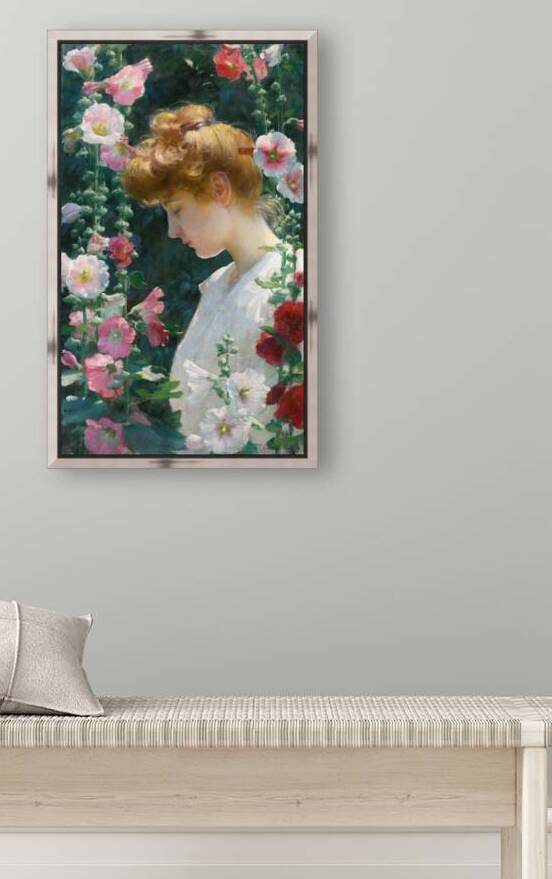 Charles Courtney Curran 1861 1942 Hollyhocks and Sunlight  1902  by TOPARTGALLERY