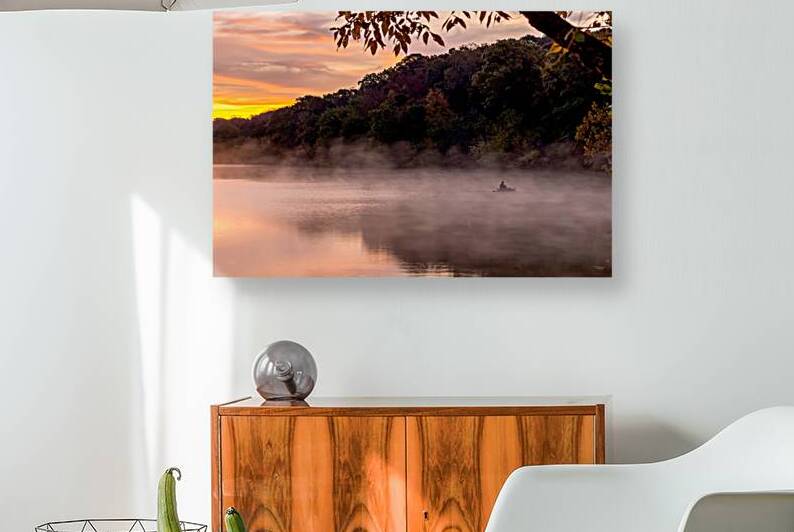 Ozarks Foggy Morning Fishing by Jennifer White