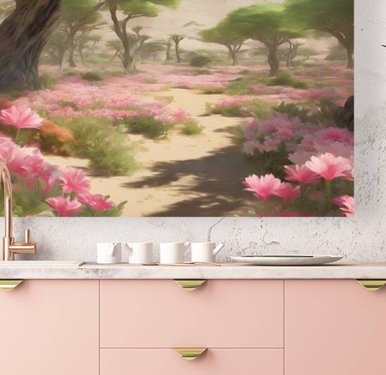 0 Desert oasis in Japan  Flowers and green trees by Marigold