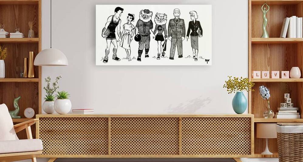 1950s Cincinnati Bearcats Sports Art by Row One Brand