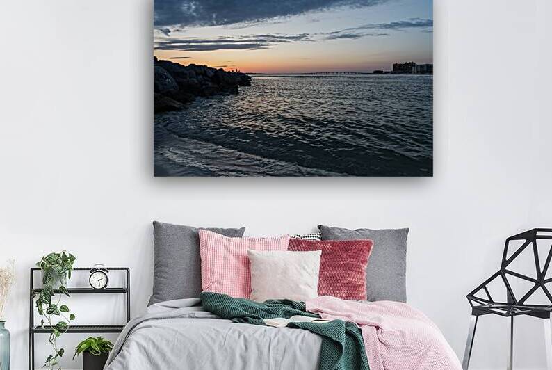 Sunset With Fishermen By The Jetty by Jennifer White