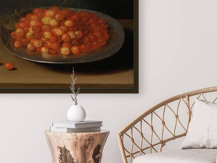 osias beert cherries on plate art by Row One Brand