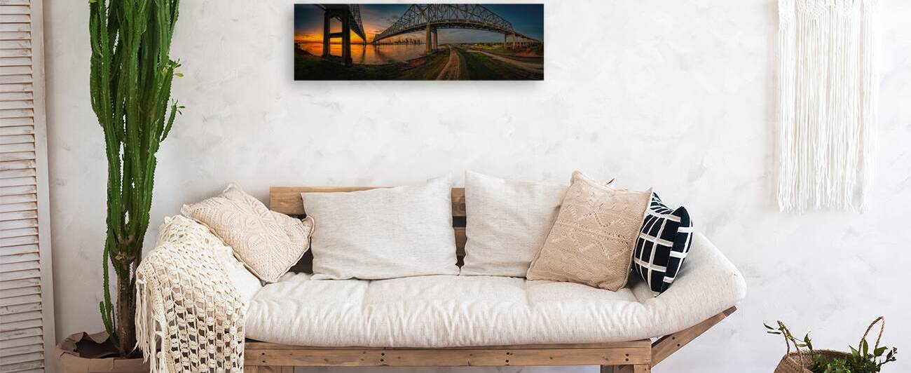 New Orleans Crescent City Connection Bridges Aerial Skyline by Norma Brandsberg Photography