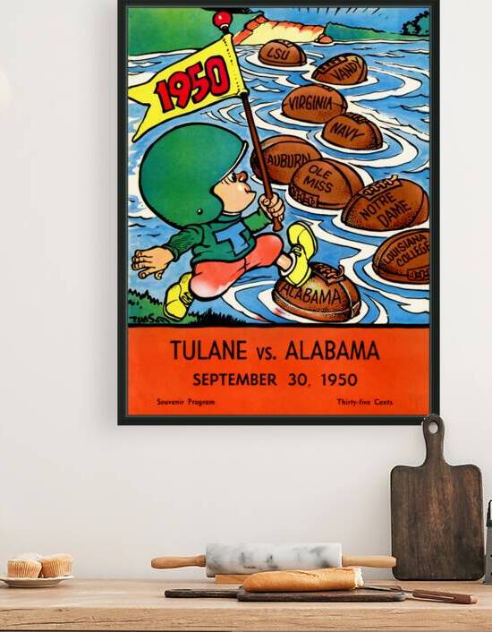 1950 alabama tulane football program cover art.jp by Row One Brand