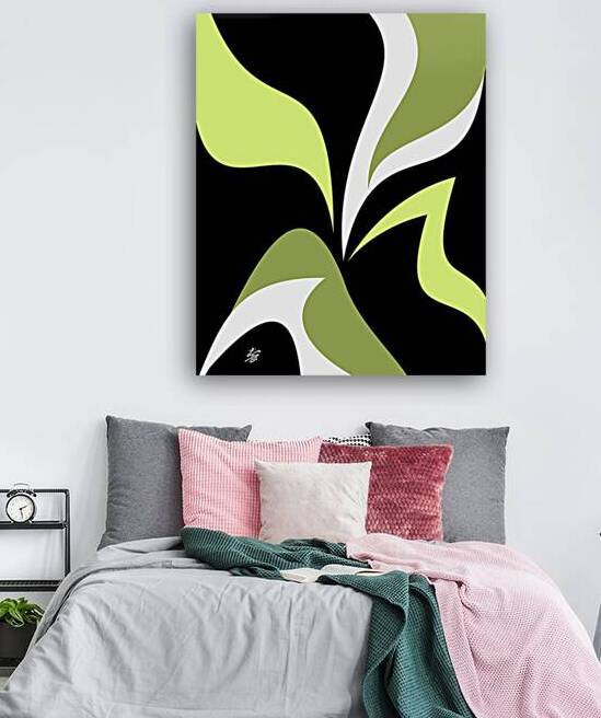 Lime Green Abstract by Liz Cereby