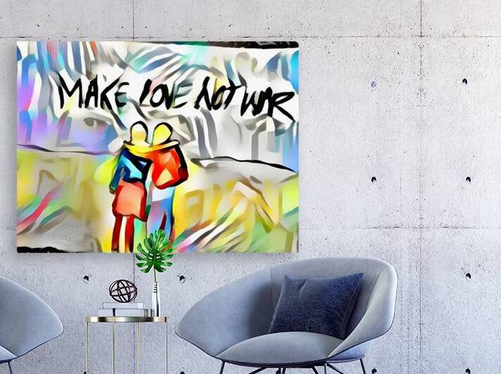 Make Love Not War – A Colorful Embrace by Luciano