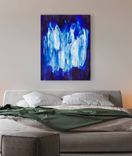 Abstract blue painting.   by TAHDAINI