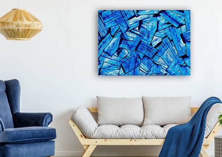 Abstract blue painting by TAHDAINI