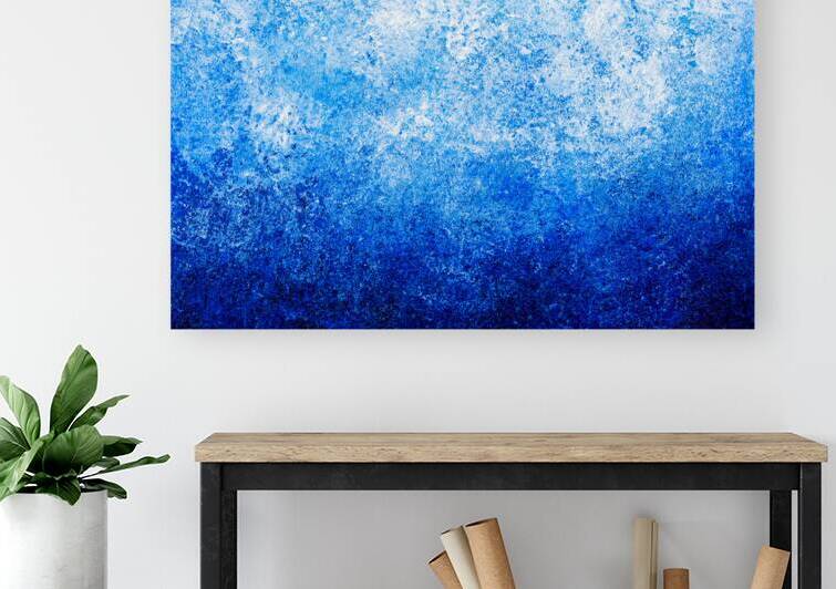 Abstract blue painting by TAHDAINI